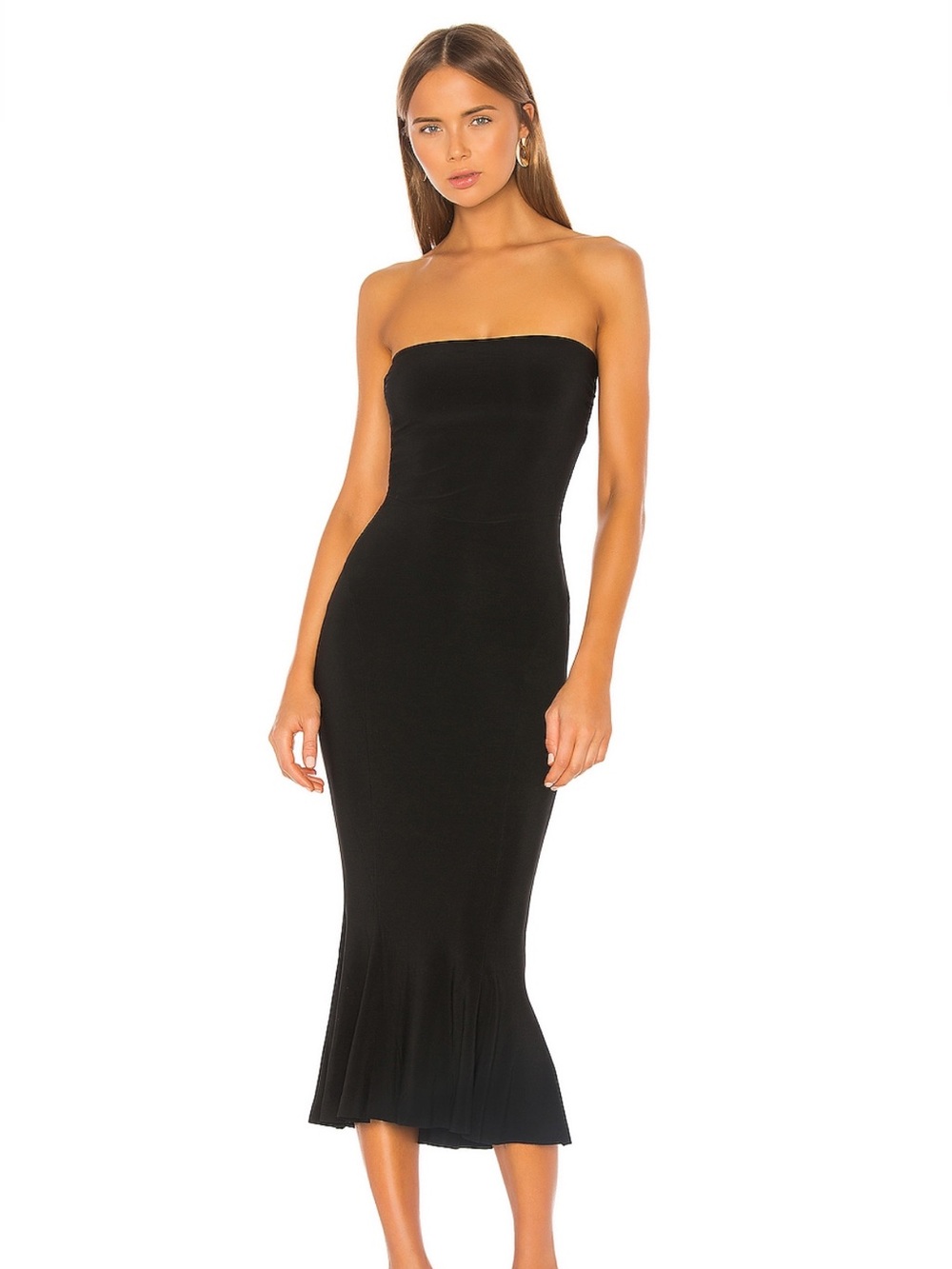 BNWT - Norma Kamali strapless fishtail dress in black size small